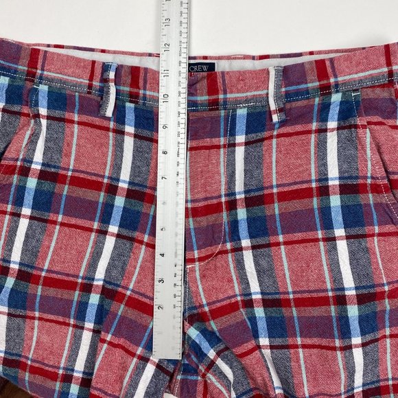 J.CREW Rivington Linen Blend Shorts Mens 31 Red Check Plaid Chino Bermuda J Crew - Picture 6 of 9